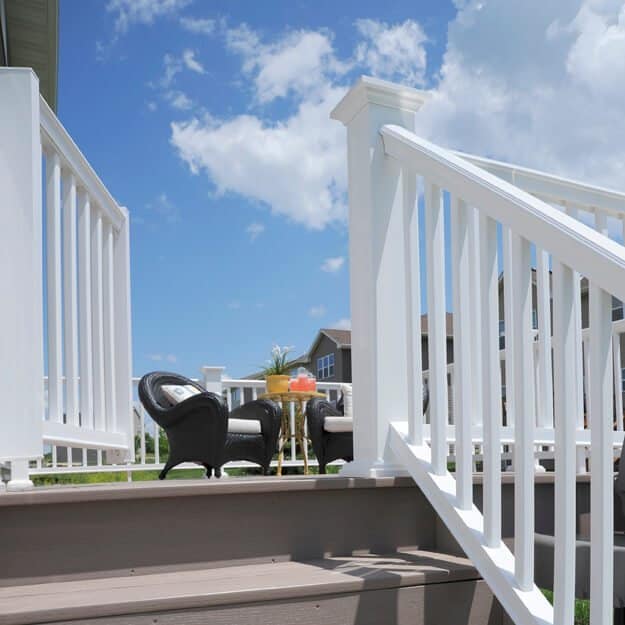 steps and railing leading to upper deck