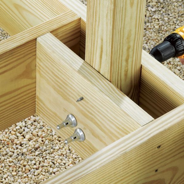 ThruLOC being used in deck board installation